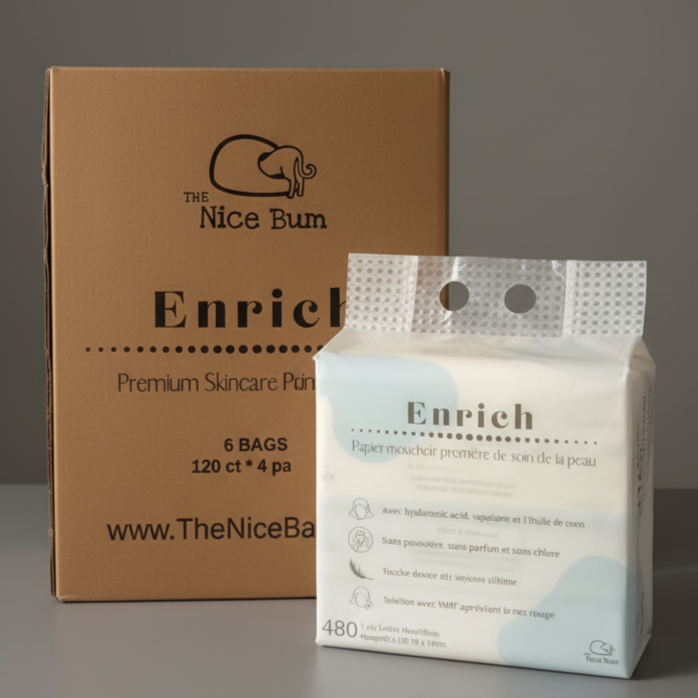 Enrich facial tissue whole case 6 family pack with cardboard box