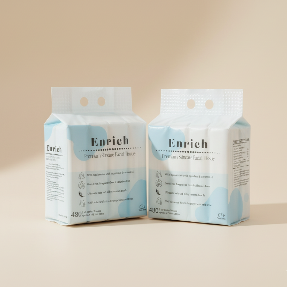 Enrich facial tissues with zero dust, safe for allergies and flu care