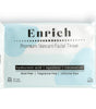 Enrich facial tissue to go single packaging on a white clean background. Highlighting dust-free and skin friendly features.